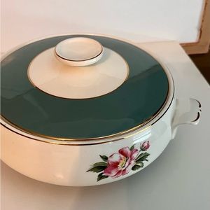 Mid century Cavalier Empire Green  pedestal, serving bowl